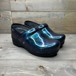 Dansko XP Clogs Womens 10US Blue Purple Iridescent Nurse Shoe Patent